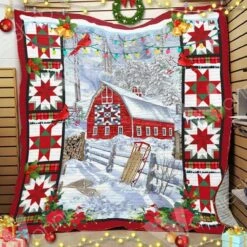 Personalized Farmhouse Christmas Quilt Bedding Set For Home Decor And Family Gifts - Bluefink