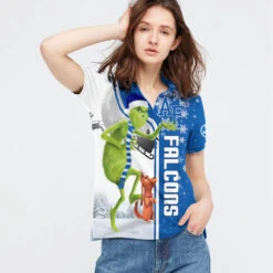 Personalized Funny Christmas The Grinch Air Force Falcons NCAA I Hate Morning People Shirt Gifts Unisex 3D Polo - Bluefink -CozyHomeStore Personalized Funny Christmas The Grinch Air Force Falcons NCAA I Hate Morning People Shirt Gifts Unisex 3D Polo 2