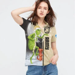 Personalized Funny Christmas The Grinch Army Black Knights NCAA I Hate Morning People Shirt Gifts Unisex 3D Polo - Bluefink -CozyHomeStore Personalized Funny Christmas The Grinch Army Black Knights NCAA I Hate Morning People Shirt Gifts Unisex 3D Polo 2