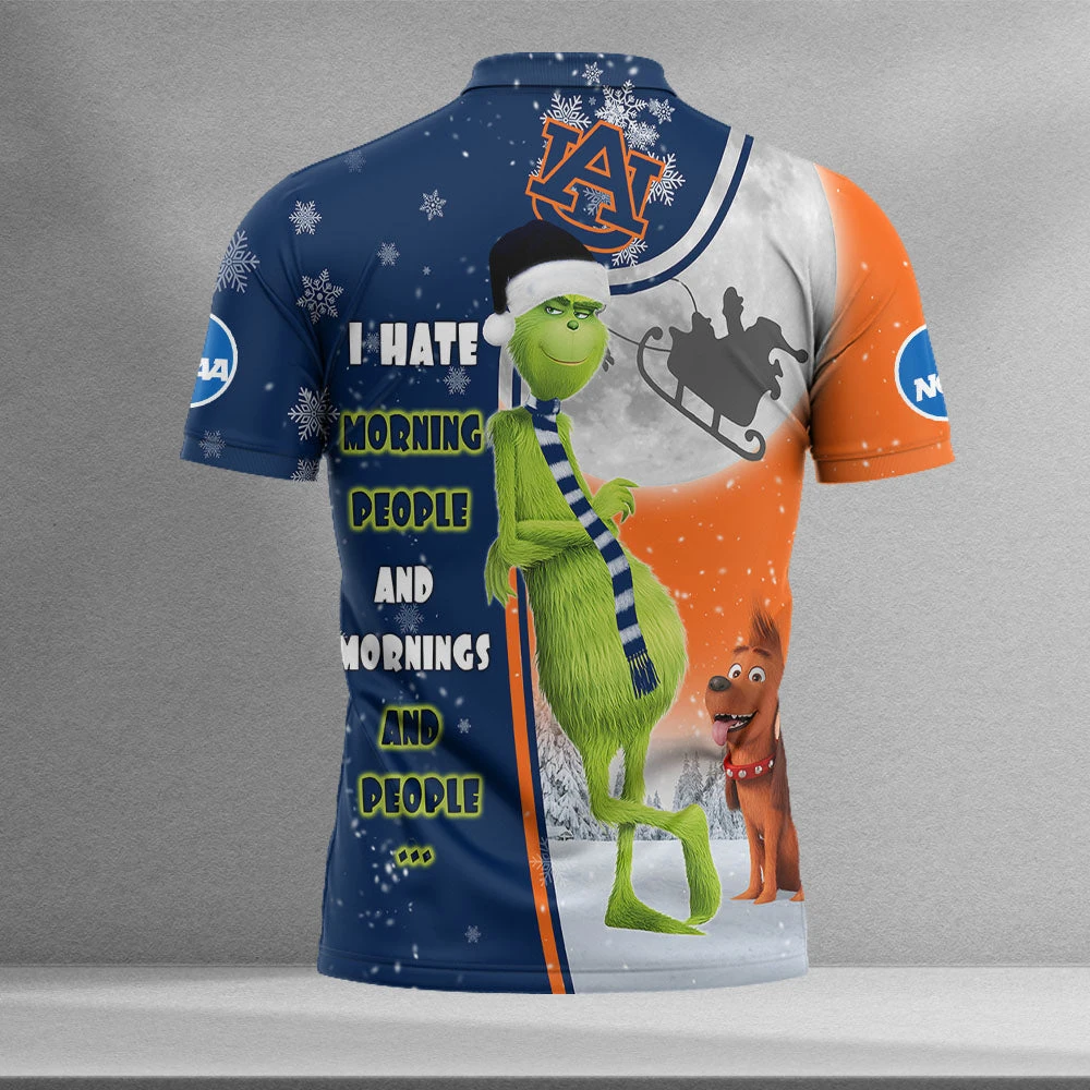 Personalized Funny Christmas The Grinch Auburn Tigers NCAA I Hate Morning People Shirt Gifts Unisex 3D Polo - Bluefink 4 Personalized Funny Christmas The Grinch Auburn Tigers NCAA I Hate Morning People Shirt Gifts Unisex 3D Polo - Bluefink - Image 2