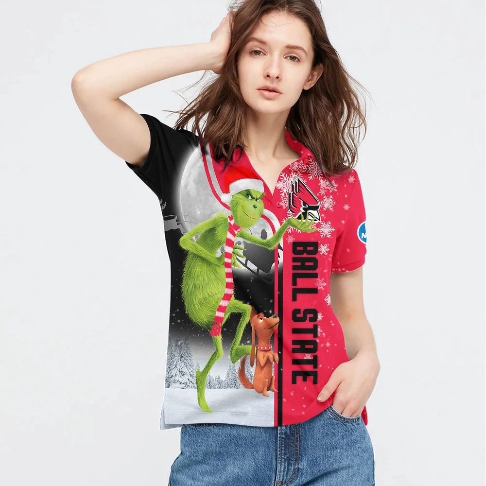 Personalized Funny Christmas The Grinch Ball State Cardinals NCAA I Hate Morning People Shirt Gifts Unisex 3D Polo - Bluefink 5 Personalized Funny Christmas The Grinch Ball State Cardinals NCAA I Hate Morning People Shirt Gifts Unisex 3D Polo - Bluefink - Image 3