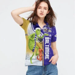 Personalized Funny Christmas The Grinch Baltimore Ravens NFL I Hate Morning People Shirt Gifts Unisex 3D Polo - Bluefink -CozyHomeStore Personalized Funny Christmas The Grinch Baltimore Ravens NFL I Hate Morning People Shirt Gifts Unisex 3D Polo 2