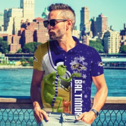 Personalized Funny Christmas The Grinch Baltimore Ravens NFL I Hate Morning People Shirt Gifts Unisex 3D Polo - Bluefink -CozyHomeStore Personalized Funny Christmas The Grinch Baltimore Ravens NFL I Hate Morning People Shirt Gifts Unisex 3D Polo 3