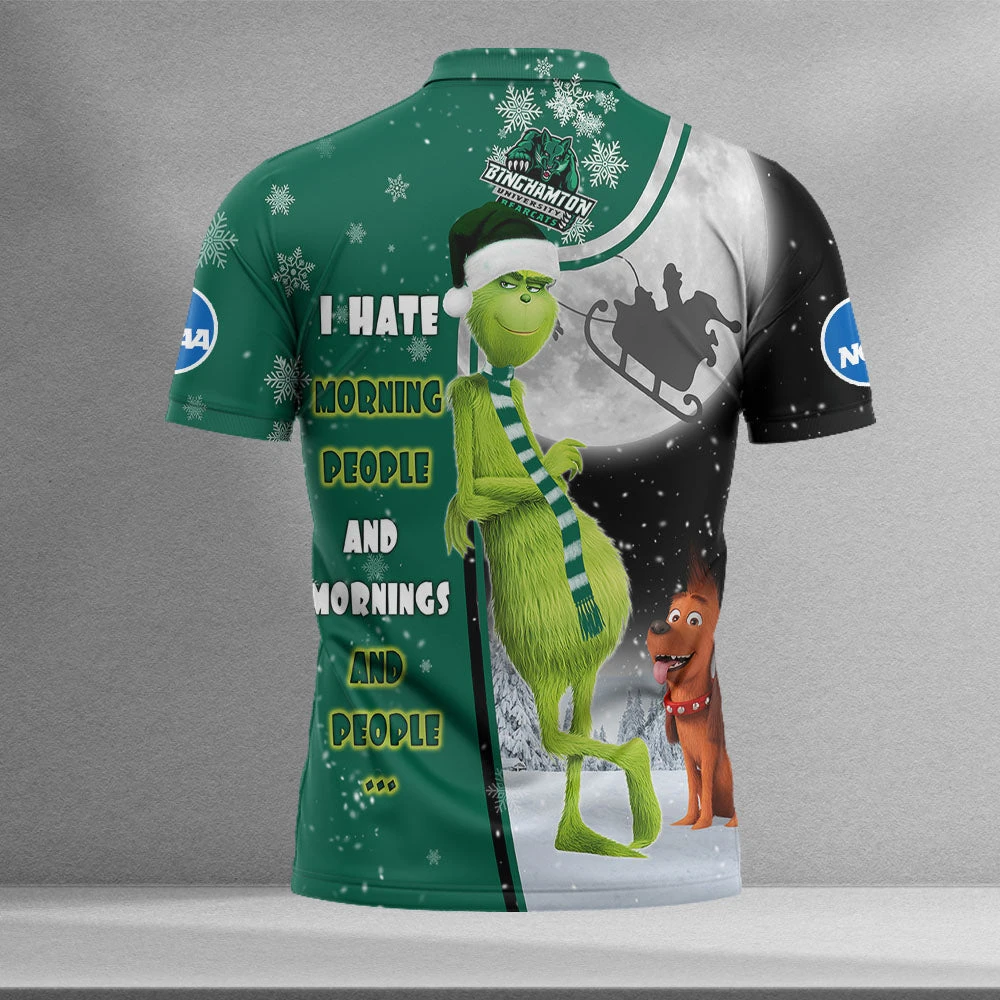 Personalized Funny Christmas The Grinch Binghamton Bearcats NCAA I Hate Morning People Shirt Gifts Unisex 3D Polo - Bluefink 4 Personalized Funny Christmas The Grinch Binghamton Bearcats NCAA I Hate Morning People Shirt Gifts Unisex 3D Polo - Bluefink - Image 2