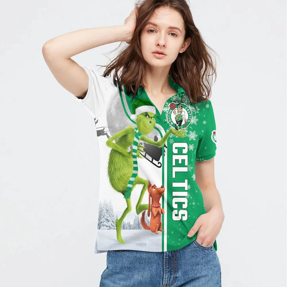 Personalized Funny Christmas The Grinch Boston Celtics NBA I Hate Morning People Shirt Gifts Unisex 3D Polo - Bluefink 5 Personalized Funny Christmas The Grinch Boston Celtics NBA I Hate Morning People Shirt Gifts Unisex 3D Polo - Bluefink - Image 3