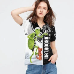 Personalized Funny Christmas The Grinch Brooklyn Nets NBA I Hate Morning People Shirt Gifts Unisex 3D Polo - Bluefink -CozyHomeStore Personalized Funny Christmas The Grinch Brooklyn Nets NBA I Hate Morning People Shirt Gifts Unisex 3D Polo 2