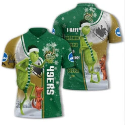 Personalized Funny Christmas The Grinch Charlotte 49ers NCAA I Hate Morning People Shirt Gifts Unisex 3D Polo - Bluefink