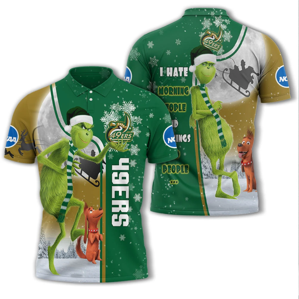 Personalized Funny Christmas The Grinch Charlotte 49ers NCAA I Hate Morning People Shirt Gifts Unisex 3D Polo - Bluefink 3 Personalized Funny Christmas The Grinch Charlotte 49ers NCAA I Hate Morning People Shirt Gifts Unisex 3D Polo - Bluefink