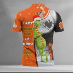 Personalized Funny Christmas The Grinch Cleveland Browns NFL I Hate Morning People Shirt Gifts Unisex 3D Polo - Bluefink -CozyHomeStore Personalized Funny Christmas The Grinch Cleveland Browns NFL I Hate Morning People Shirt Gifts Unisex 3D Polo 1