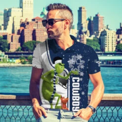 Personalized Funny Christmas The Grinch Dallas Cowboys NFL I Hate Morning People Shirt Gifts Unisex 3D Polo - Bluefink -CozyHomeStore Personalized Funny Christmas The Grinch Dallas Cowboys NFL I Hate Morning People Shirt Gifts Unisex 3D Polo 3