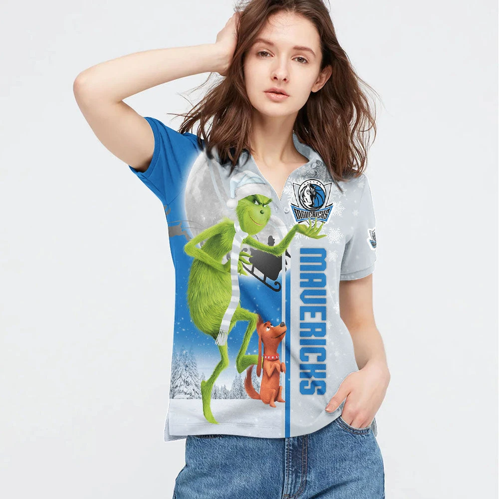 Personalized Funny Christmas The Grinch Dallas Mavericks NBA I Hate Morning People Shirt Gifts Unisex 3D Polo - Bluefink 5 Personalized Funny Christmas The Grinch Dallas Mavericks NBA I Hate Morning People Shirt Gifts Unisex 3D Polo - Bluefink - Image 3