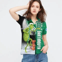 Personalized Funny Christmas The Grinch Dartmouth Big Green NCAA I Hate Morning People Shirt Gifts Unisex 3D Polo - Bluefink -CozyHomeStore Personalized Funny Christmas The Grinch Dartmouth Big Green NCAA I Hate Morning People Shirt Gifts Unisex 3D Polo 2