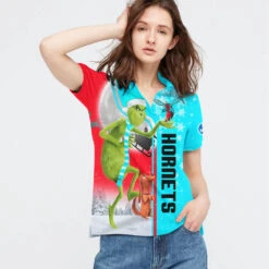 Personalized Funny Christmas The Grinch Delaware State Hornets NCAA I Hate Morning People Shirt Gifts Unisex 3D Polo - Bluefink -CozyHomeStore Personalized Funny Christmas The Grinch Delaware State Hornets NCAA I Hate Morning People Shirt Gifts Unisex 3D Polo 2