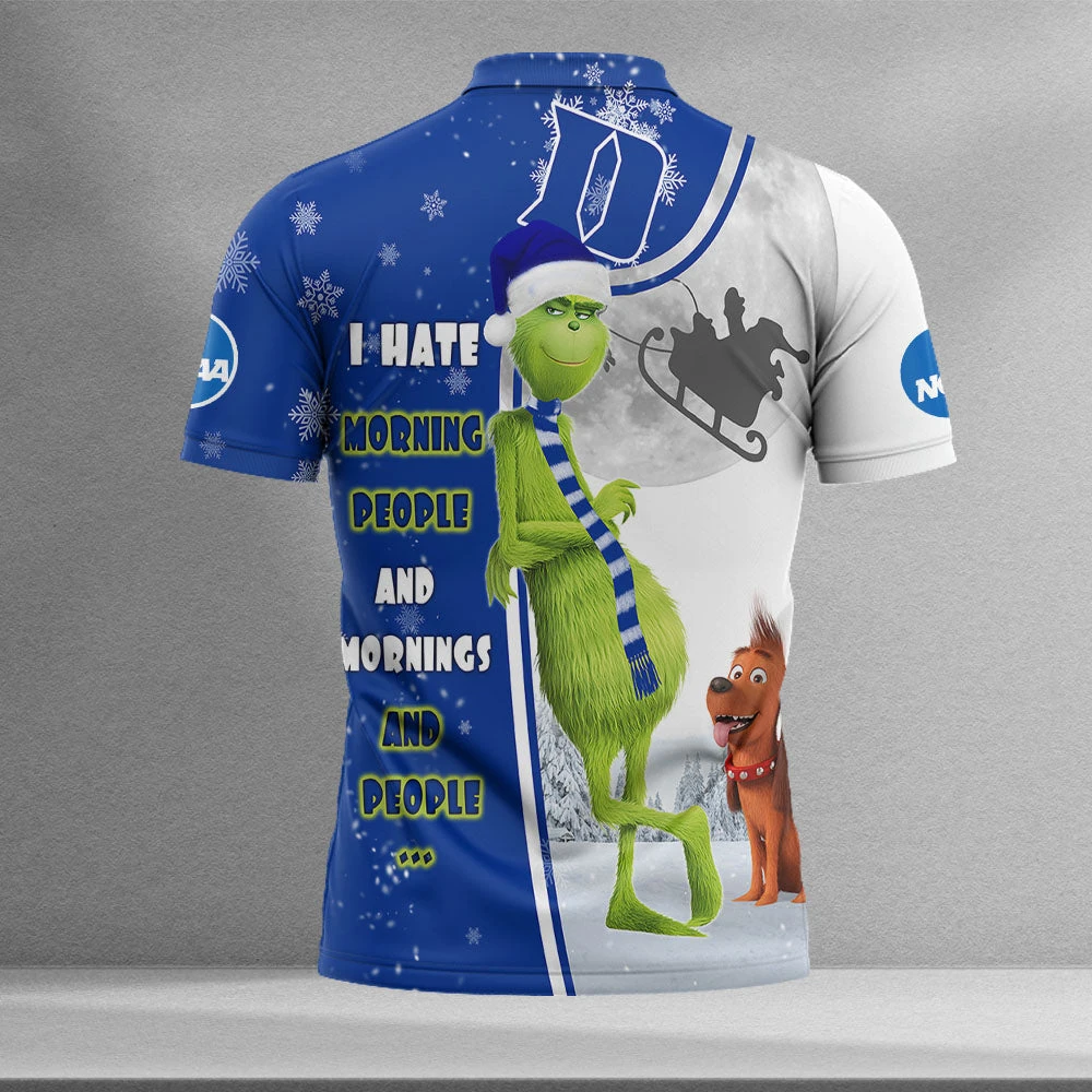 Personalized Funny Christmas The Grinch Duke Blue Devils NCAA I Hate Morning People Shirt Gifts Unisex 3D Polo - Bluefink 4 Personalized Funny Christmas The Grinch Duke Blue Devils NCAA I Hate Morning People Shirt Gifts Unisex 3D Polo - Bluefink - Image 2