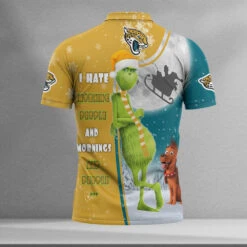 Personalized Funny Christmas The Grinch Jacksonville Jaguars NFL I Hate Morning People Shirt Gifts Unisex 3D Polo - Bluefink -CozyHomeStore Personalized Funny Christmas The Grinch Jacksonville Jaguars NFL I Hate Morning People Shirt Gifts Unisex 3D Polo 1