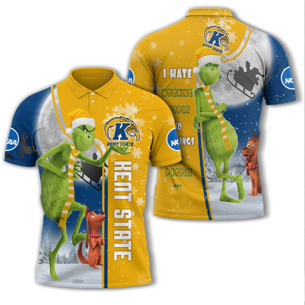 Personalized Funny Christmas The Grinch Kent State Golden Flashes NCAA I Hate Morning People Shirt Gifts Unisex 3D Polo - Bluefink 3 Personalized Funny Christmas The Grinch Kent State Golden Flashes NCAA I Hate Morning People Shirt Gifts Unisex 3D Polo - Bluefink