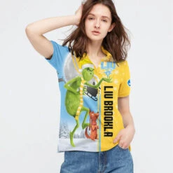 Personalized Funny Christmas The Grinch LIU Brooklyn Blackbirds NCAA I Hate Morning People Shirt Gifts Unisex 3D Polo - Bluefink -CozyHomeStore Personalized Funny Christmas The Grinch LIU Brooklyn Blackbirds NCAA I Hate Morning People Shirt Gifts Unisex 3D Polo 2