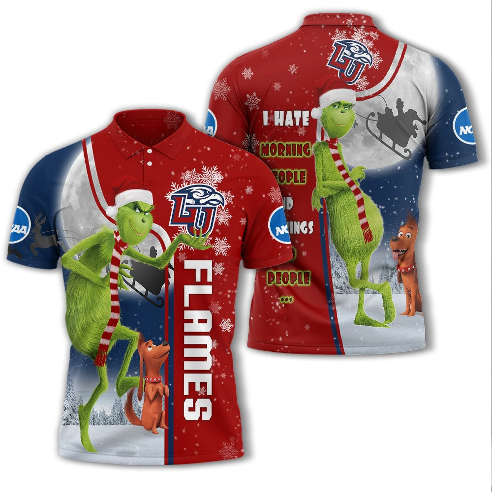 Personalized Funny Christmas The Grinch Liberty Flames NCAA I Hate Morning People Shirt Gifts Unisex 3D Polo - Bluefink 3 Personalized Funny Christmas The Grinch Liberty Flames NCAA I Hate Morning People Shirt Gifts Unisex 3D Polo - Bluefink