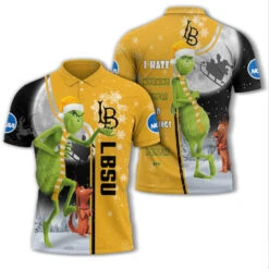 Personalized Funny Christmas The Grinch Long Beach State 49ers NCAA I Hate Morning People Shirt Gifts Unisex 3D Polo - Bluefink