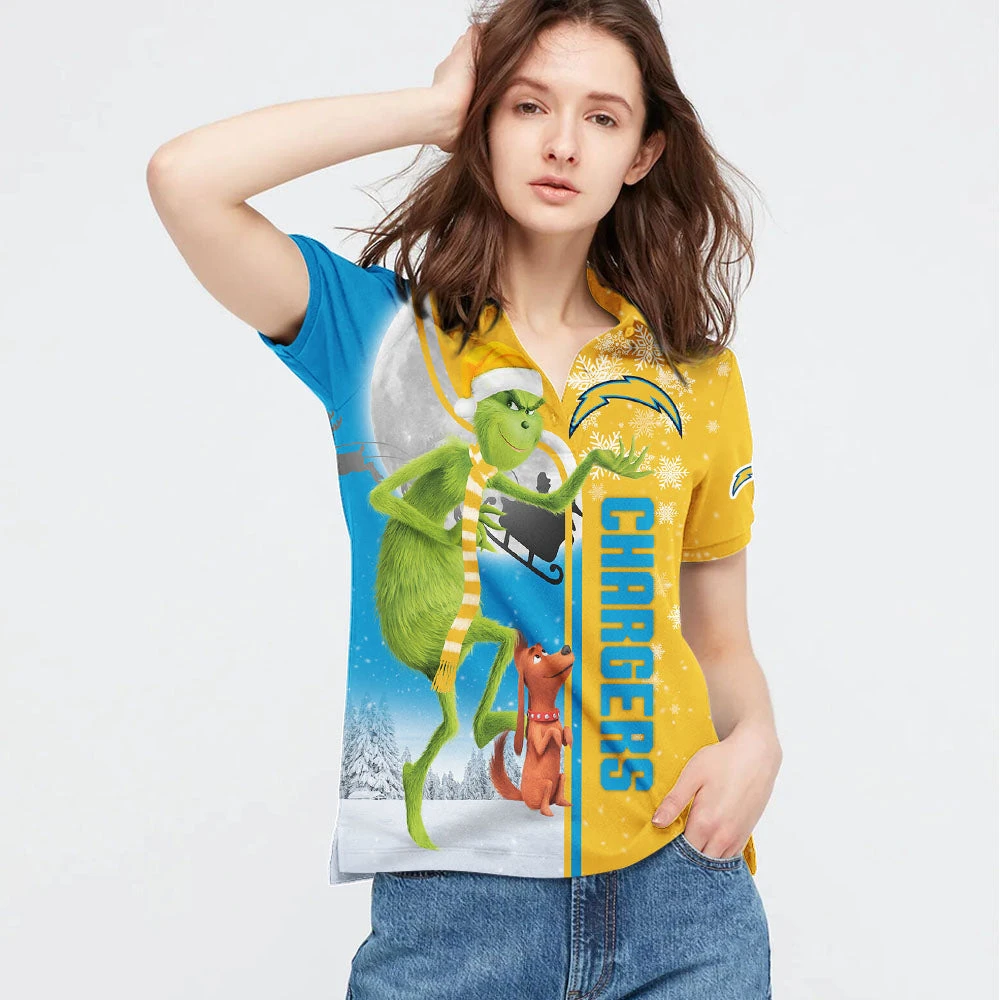 Personalized Funny Christmas The Grinch Los Angeles Chargers NFL I Hate Morning People Shirt Gifts Unisex 3D Polo - Bluefink 5 Personalized Funny Christmas The Grinch Los Angeles Chargers NFL I Hate Morning People Shirt Gifts Unisex 3D Polo - Bluefink - Image 3