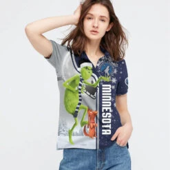 Personalized Funny Christmas The Grinch Minnesota Timberwolves NBA I Hate Morning People Shirt Gifts Unisex 3D Polo - Bluefink -CozyHomeStore Personalized Funny Christmas The Grinch Minnesota Timberwolves NBA I Hate Morning People Shirt Gifts Unisex 3D Polo 2