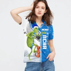 Personalized Funny Christmas The Grinch NCAA I Hate Morning People Shirt Gifts Unisex 3D Polo - Bluefink -CozyHomeStore Personalized Funny Christmas The Grinch NCAA I Hate Morning People Shirt Gifts Unisex 3D Polo 2