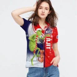 Personalized Funny Christmas The Grinch NJIT Highlanders NCAA I Hate Morning People Shirt Gifts Unisex 3D Polo - Bluefink -CozyHomeStore Personalized Funny Christmas The Grinch NJIT Highlanders NCAA I Hate Morning People Shirt Gifts Unisex 3D Polo 2