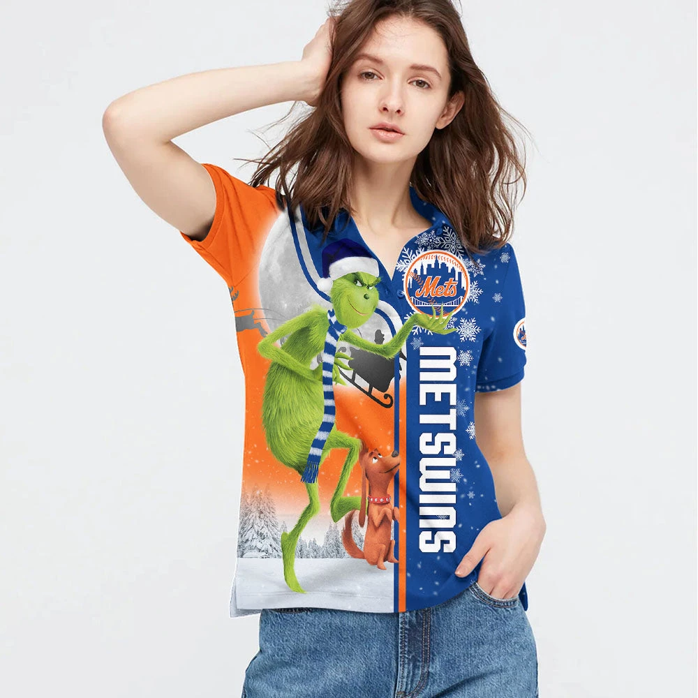 Personalized Funny Christmas The Grinch New York Mets MLB I Hate Morning People Shirt Gifts Unisex 3D Polo - Bluefink 5 Personalized Funny Christmas The Grinch New York Mets MLB I Hate Morning People Shirt Gifts Unisex 3D Polo - Bluefink - Image 3