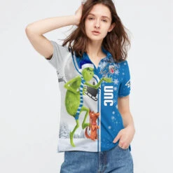 Personalized Funny Christmas The Grinch North Carolina Asheville Bulldogs NCAA I Hate Morning People Polo Shirt - Bluefink -CozyHomeStore Personalized Funny Christmas The Grinch North Carolina Asheville Bulldogs NCAA I Hate Morning People Polo Shirt 2