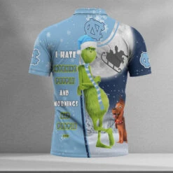 Personalized Funny Christmas The Grinch North Carolina Tar Heels NCAA I Hate Morning People Shirt Gifts Unisex 3D Polo - Bluefink -CozyHomeStore Personalized Funny Christmas The Grinch North Carolina Tar Heels NCAA I Hate Morning People Shirt Gifts Unisex 3D Polo 1