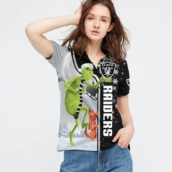 Personalized Funny Christmas The Grinch Oakland Raiders NFL I Hate Morning People Shirt Gifts Unisex 3D Polo - Bluefink -CozyHomeStore Personalized Funny Christmas The Grinch Oakland Raiders NFL I Hate Morning People Shirt Gifts Unisex 3D Polo 2