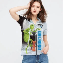 Personalized Funny Christmas The Grinch Orlando Magic NBA I Hate Morning People Shirt Gifts Unisex 3D Polo - Bluefink -CozyHomeStore Personalized Funny Christmas The Grinch Orlando Magic NBA I Hate Morning People Shirt Gifts Unisex 3D Polo 2