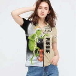 Personalized Funny Christmas The Grinch Purdue Boilermakers NCAA I Hate Morning People Shirt Gifts Unisex 3D Polo - Bluefink -CozyHomeStore Personalized Funny Christmas The Grinch Purdue Boilermakers NCAA I Hate Morning People Shirt Gifts Unisex 3D Polo 2