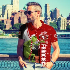 Personalized Funny Christmas The Grinch San Francisco 49ers NFL I Hate Morning People Shirt Gifts Unisex 3D Polo - Bluefink -CozyHomeStore Personalized Funny Christmas The Grinch San Francisco 49ers NFL I Hate Morning People Shirt Gifts Unisex 3D Polo 3