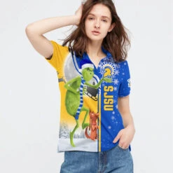 Personalized Funny Christmas The Grinch San Jose State Spartans NCAA I Hate Morning People Shirt Gifts Unisex 3D Polo - Bluefink -CozyHomeStore Personalized Funny Christmas The Grinch San Jose State Spartans NCAA I Hate Morning People Shirt Gifts Unisex 3D Polo 2