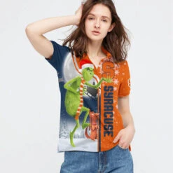 Personalized Funny Christmas The Grinch Syracuse Orange NCAA I Hate Morning People Shirt Gifts Unisex 3D Polo - Bluefink -CozyHomeStore Personalized Funny Christmas The Grinch Syracuse Orange NCAA I Hate Morning People Shirt Gifts Unisex 3D Polo 2