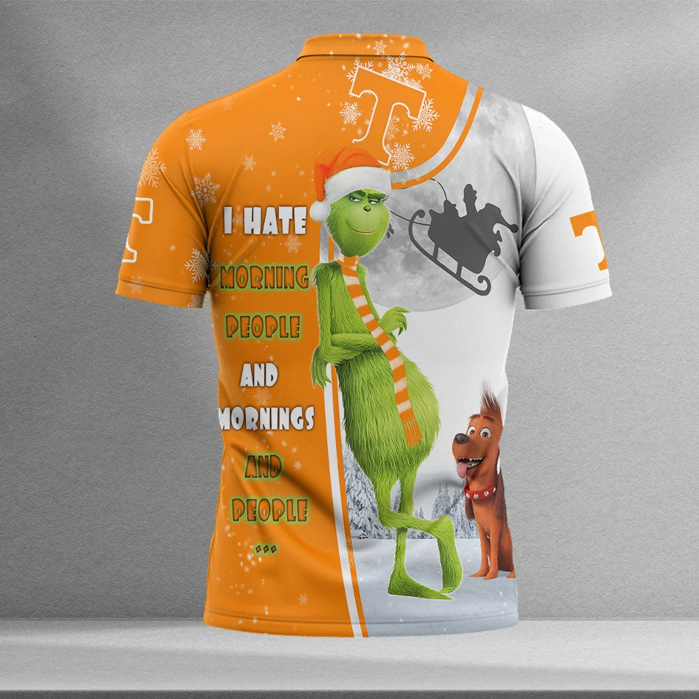 Personalized Funny Christmas The Grinch Tennessee Volunteers NCAA I Hate Morning People Shirt Gifts Unisex 3D Polo - Bluefink 4 Personalized Funny Christmas The Grinch Tennessee Volunteers NCAA I Hate Morning People Shirt Gifts Unisex 3D Polo - Bluefink - Image 2