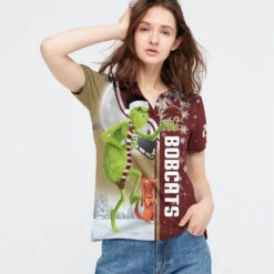 Personalized Funny Christmas The Grinch Texas State Bobcats NCAA I Hate Morning People Shirt Gifts Unisex 3D Polo - Bluefink -CozyHomeStore Personalized Funny Christmas The Grinch Texas State Bobcats NCAA I Hate Morning People Shirt Gifts Unisex 3D Polo 2