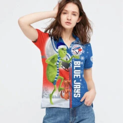 Personalized Funny Christmas The Grinch Toronto Blue Jays MLB I Hate Morning People Shirt Gifts Unisex 3D Polo - Bluefink -CozyHomeStore Personalized Funny Christmas The Grinch Toronto Blue Jays MLB I Hate Morning People Shirt Gifts Unisex 3D Polo 2