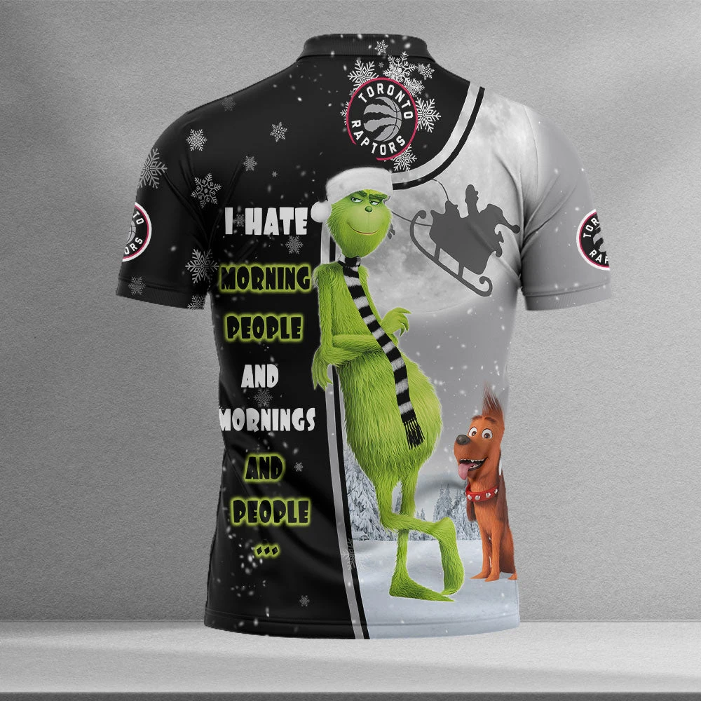 Personalized Funny Christmas The Grinch Toronto Raptors NBA I Hate Morning People Shirt Gifts Unisex 3D Polo - Bluefink 4 Personalized Funny Christmas The Grinch Toronto Raptors NBA I Hate Morning People Shirt Gifts Unisex 3D Polo - Bluefink - Image 2