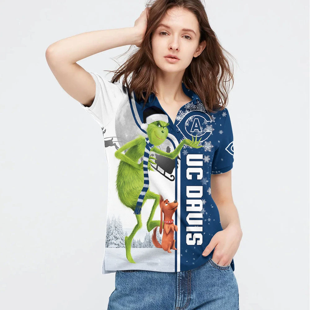 Personalized Funny Christmas The Grinch UC Davis Aggies NCAA I Hate Morning People Shirt Gifts Unisex 3D Polo - Bluefink 5 Personalized Funny Christmas The Grinch UC Davis Aggies NCAA I Hate Morning People Shirt Gifts Unisex 3D Polo - Bluefink - Image 3