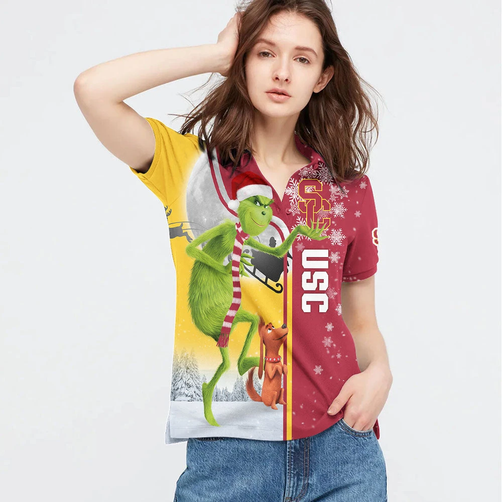 Personalized Funny Christmas The Grinch USC Trojans NCAA I Hate Morning People Shirt Gifts Unisex 3D Polo - Bluefink 5 Personalized Funny Christmas The Grinch USC Trojans NCAA I Hate Morning People Shirt Gifts Unisex 3D Polo - Bluefink - Image 3