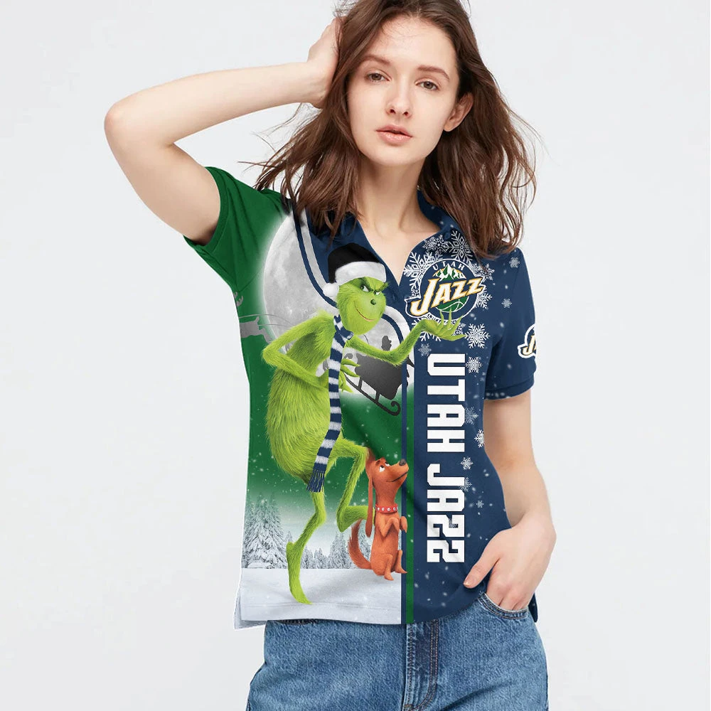 Personalized Funny Christmas The Grinch Utah Jazz NBA I Hate Morning People Shirt Gifts Unisex 3D Polo - Bluefink 5 Personalized Funny Christmas The Grinch Utah Jazz NBA I Hate Morning People Shirt Gifts Unisex 3D Polo - Bluefink - Image 3