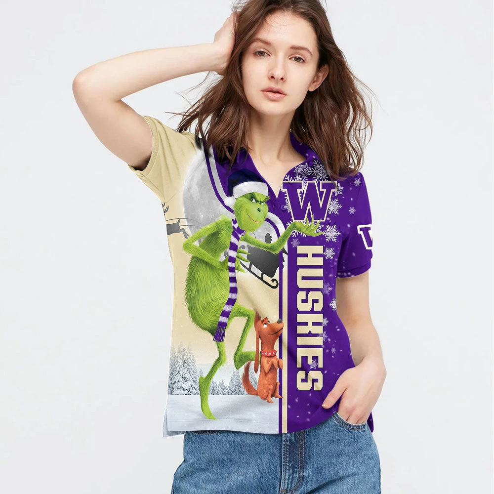 Personalized Funny Christmas The Grinch Washington Huskies NCAA I Hate Morning People Shirt Gifts Unisex 3D Polo - Bluefink 5 Personalized Funny Christmas The Grinch Washington Huskies NCAA I Hate Morning People Shirt Gifts Unisex 3D Polo - Bluefink - Image 3