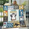 Personalized Penguin Christmas Quilt Bedding Set For Home Decor And Picnics, Suitable For Bedroom Decor And Family Gifts - Bluefink