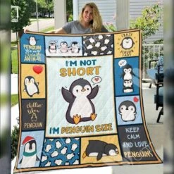 Personalized Penguin Christmas Quilt Bedding Set For Home Decor And Picnics, Suitable For Bedroom Decor And Family Gifts - Bluefink