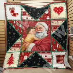 Personalized Santa Christmas Quilt Bed Set Blanket For Picnic Hobby - Bluefink