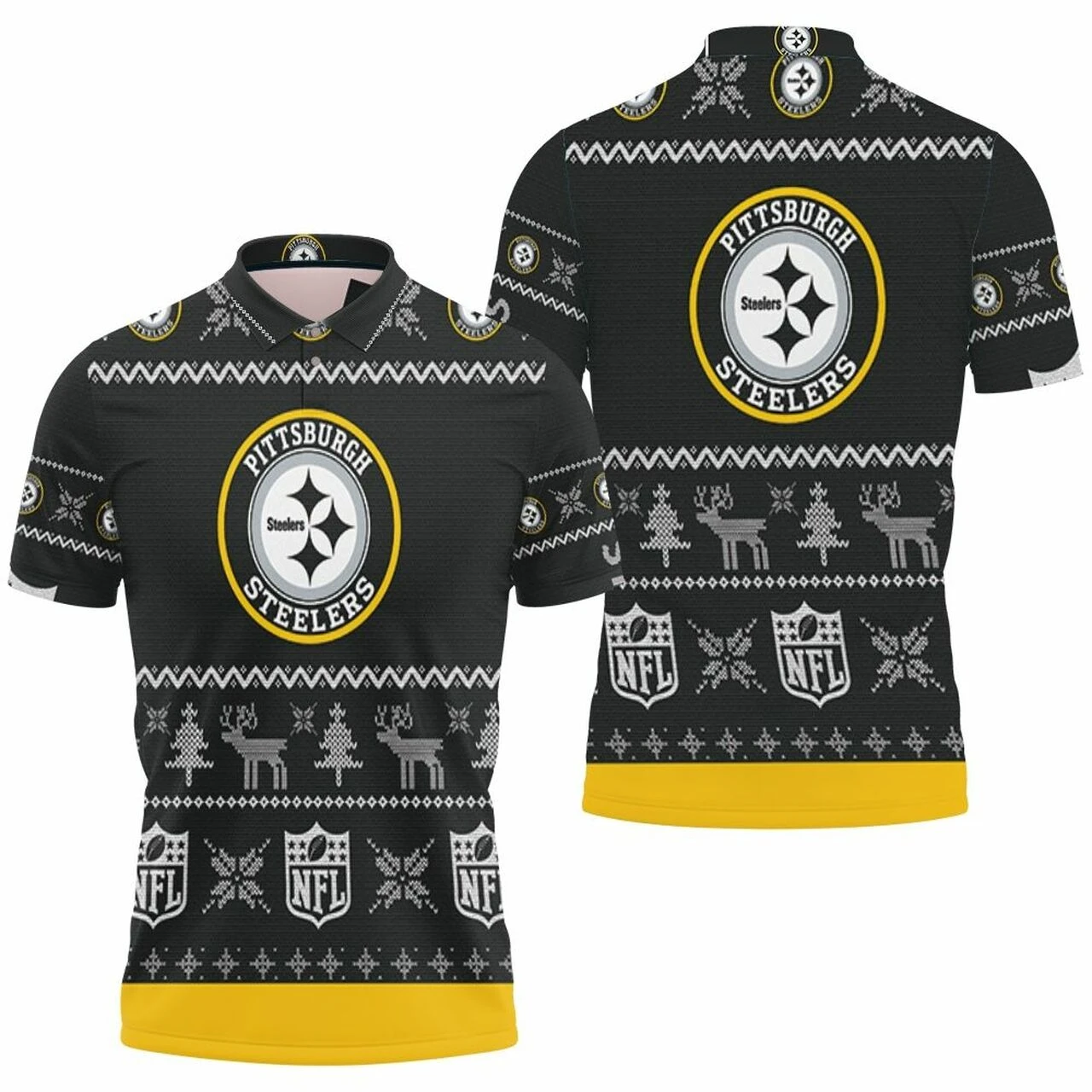 Pittsburgh Steelers Christmas 3D Polo Shirt - Bluefink 3 Pittsburgh Steelers Christmas 3D Polo Shirt - Bluefink