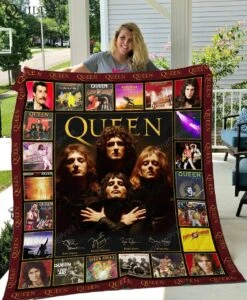Queen Rock Band Quilt Bedding Set Blanket Gifts For Fans Birthday Christmas Music Gifts - Bluefink