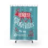 Reindeer Christmas Holiday - Shower Curtain - Bluefink -CozyHomeStore Reindeer Christmas Holiday Shower Curtain 0 1